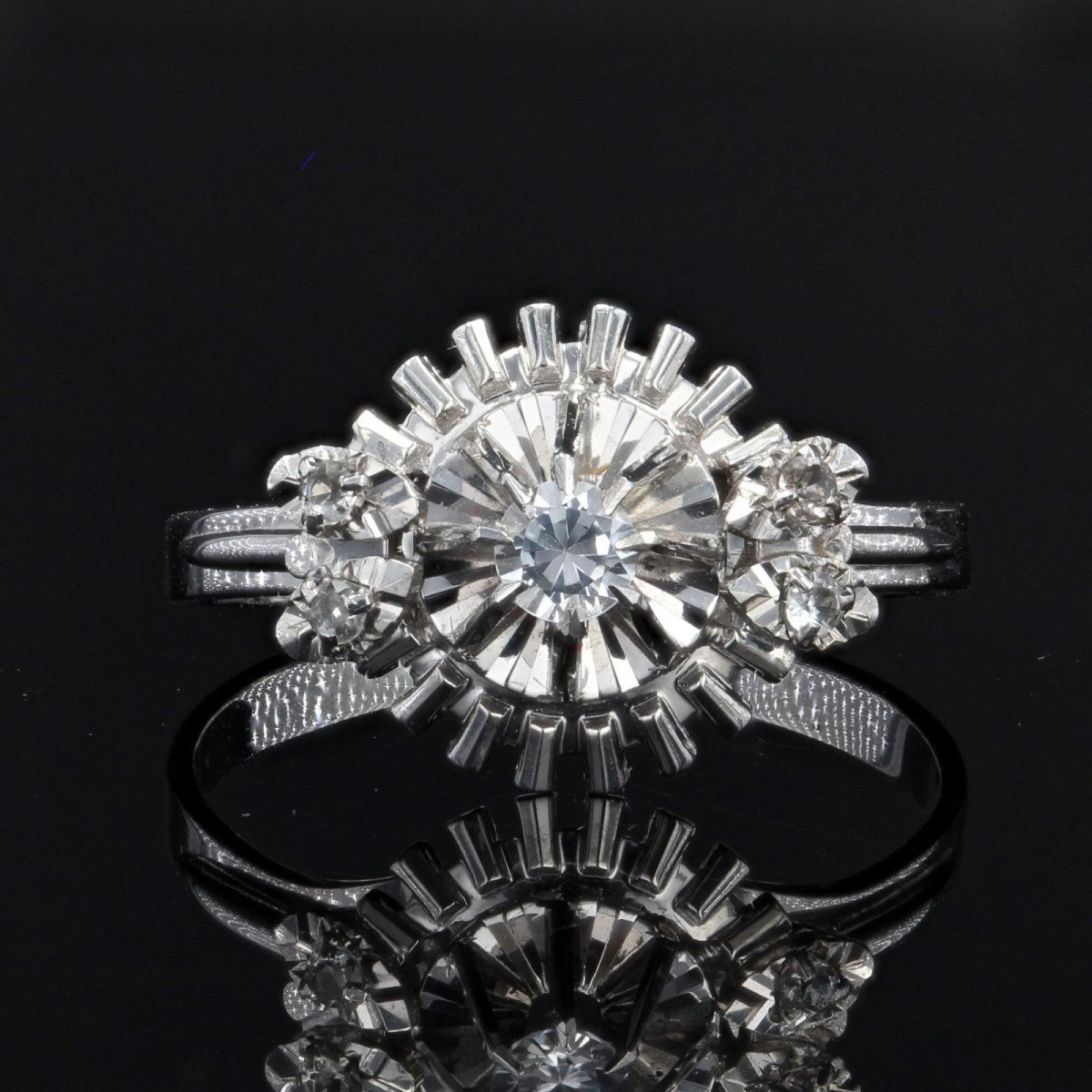 Retro White Sapphires Ring-photo-4