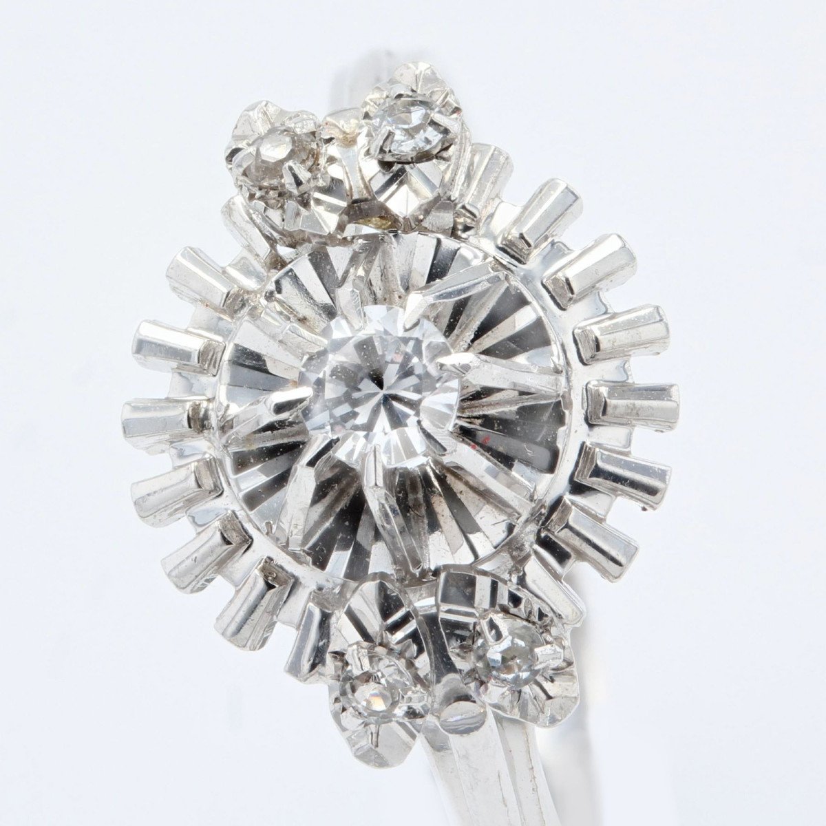 Retro White Sapphires Ring-photo-5