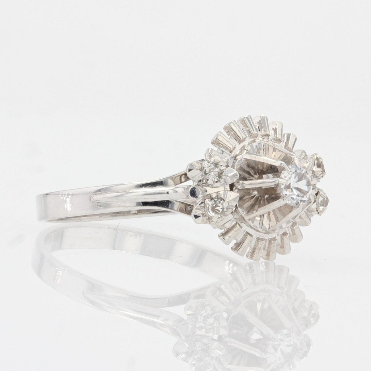 Retro White Sapphires Ring-photo-6