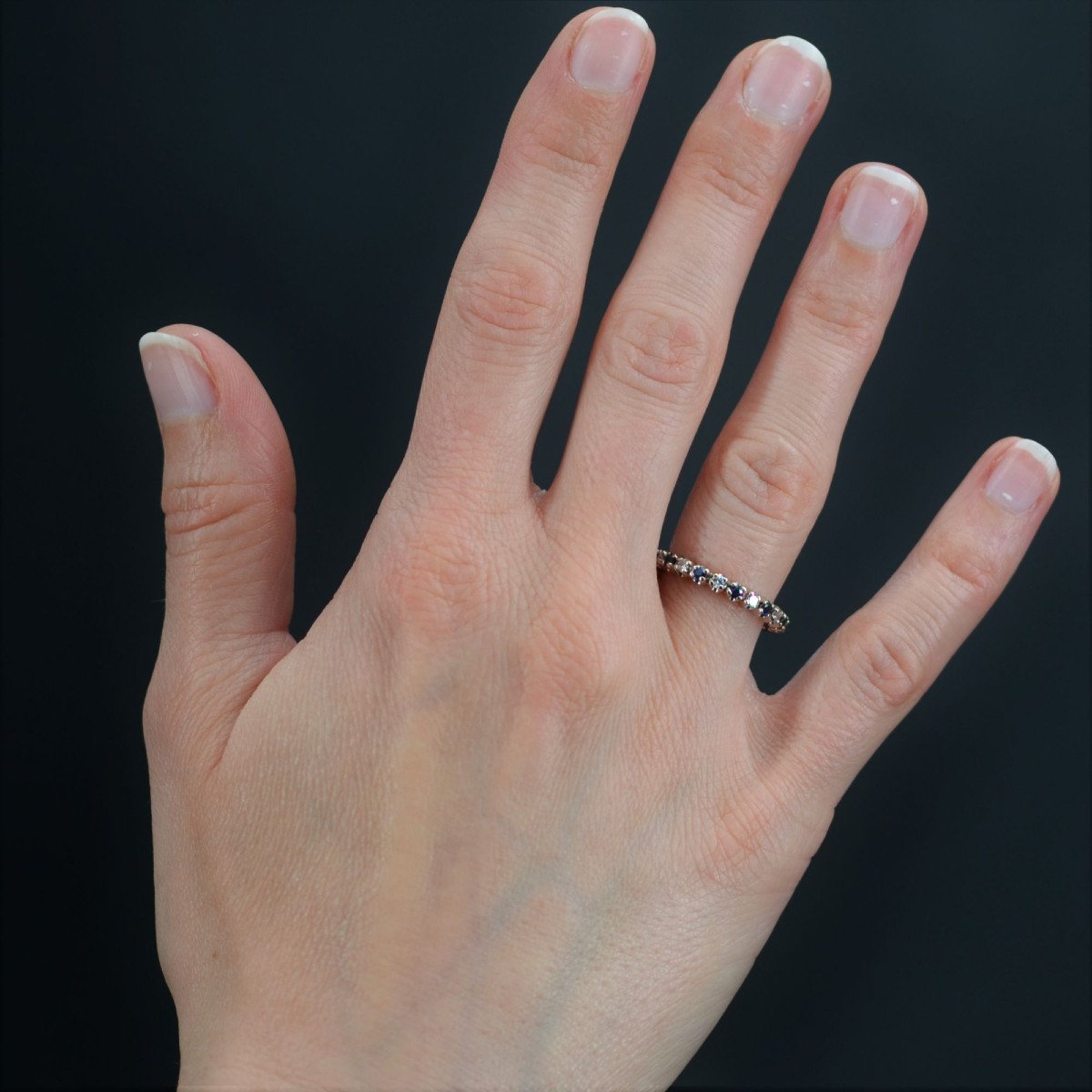 Diamond Sapphire Wedding Band-photo-2