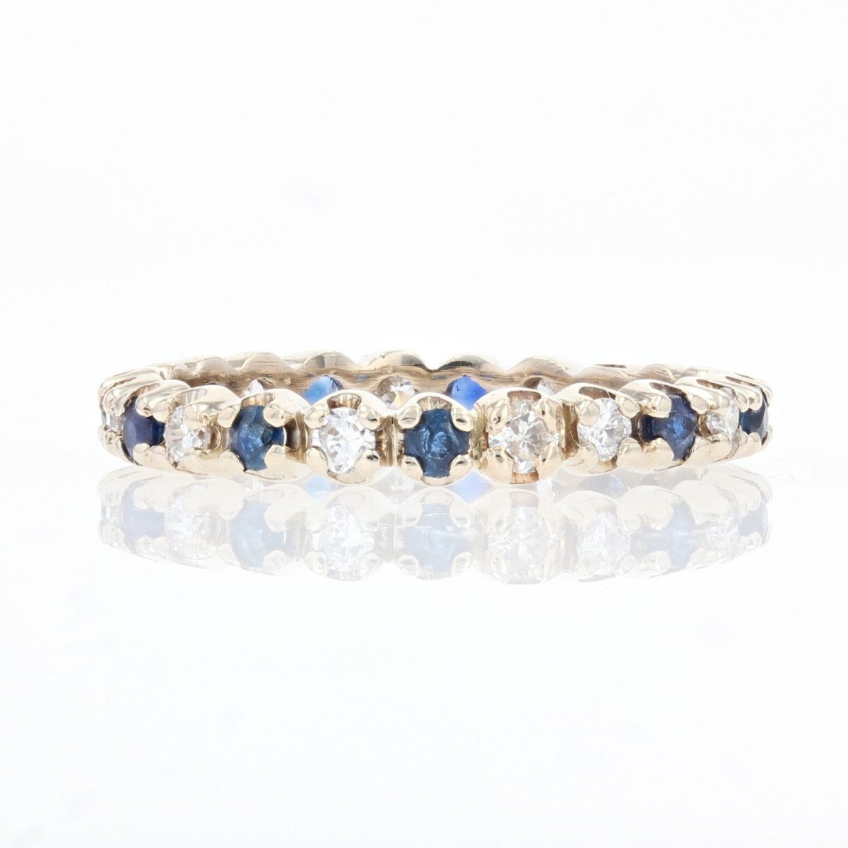 Diamond Sapphire Wedding Band-photo-3