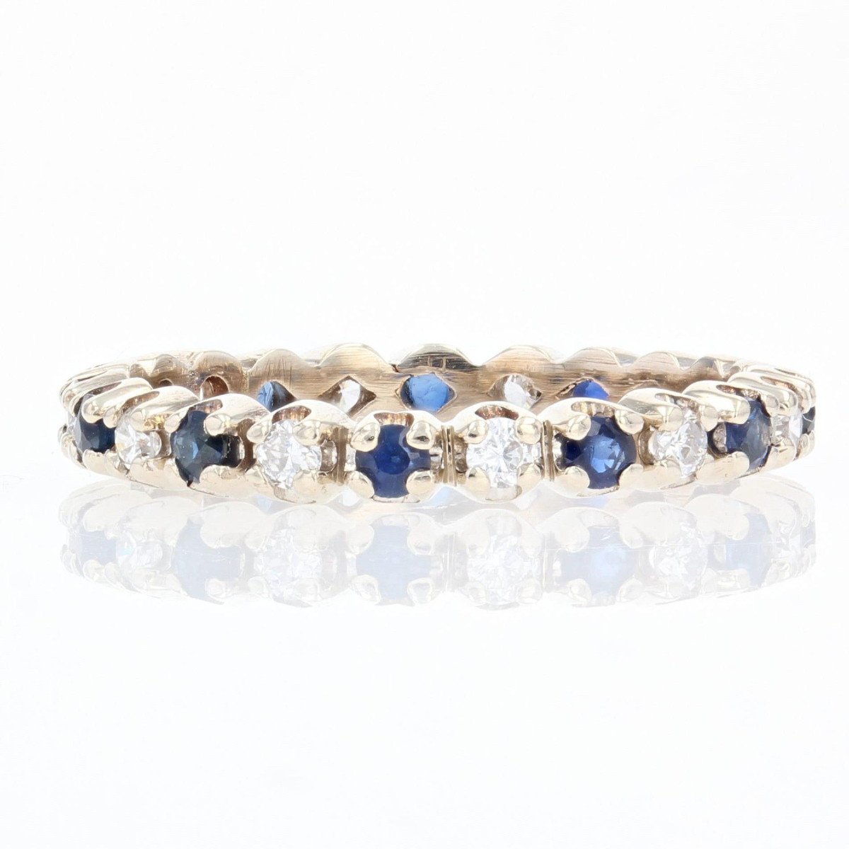 Diamond Sapphire Wedding Band-photo-2