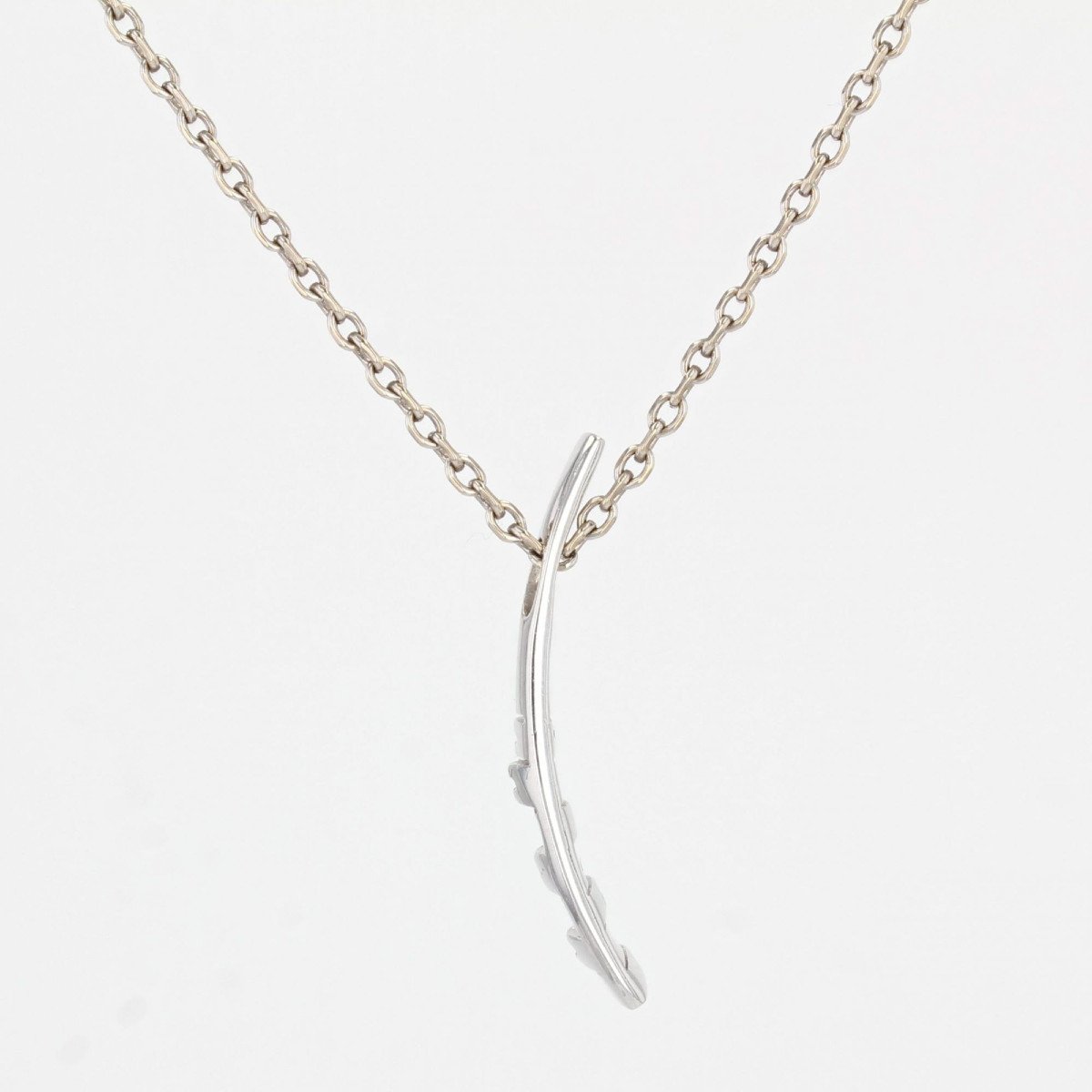 Pendentif Ligne De Diamants Or Blanc-photo-1