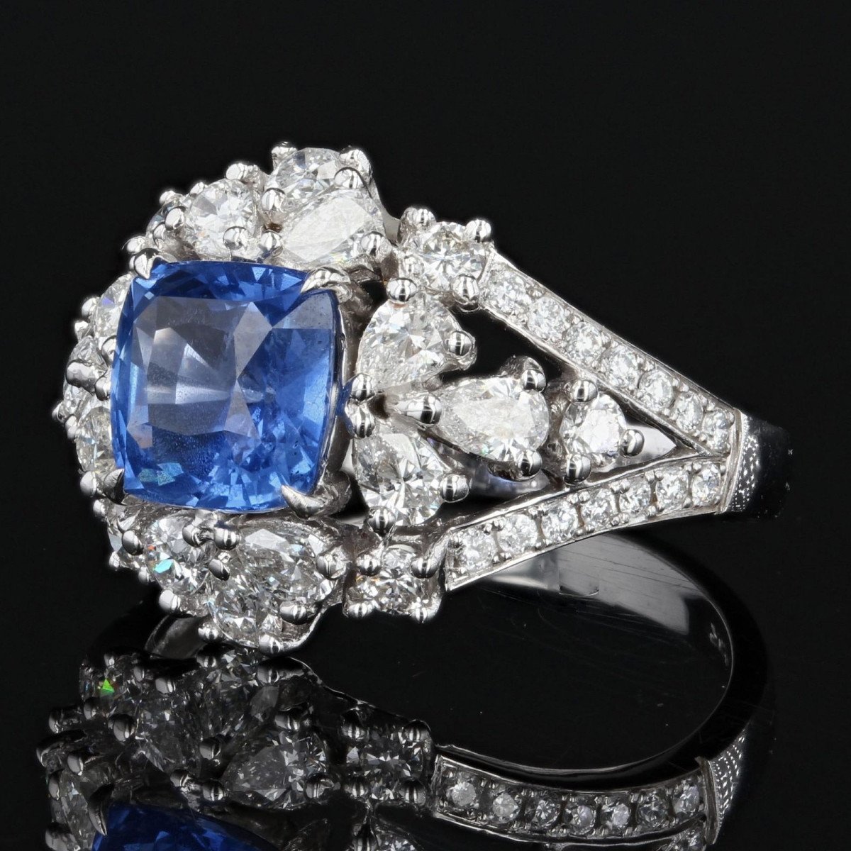Sapphire And Diamond Dome Ring-photo-3