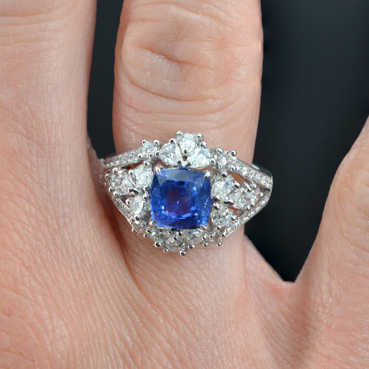 Sapphire And Diamond Dome Ring-photo-1