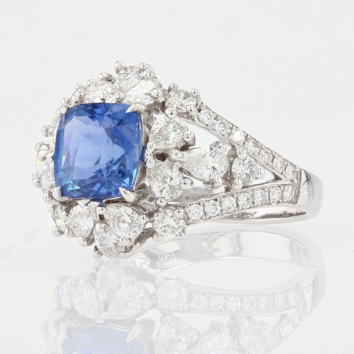 Sapphire And Diamond Dome Ring-photo-2