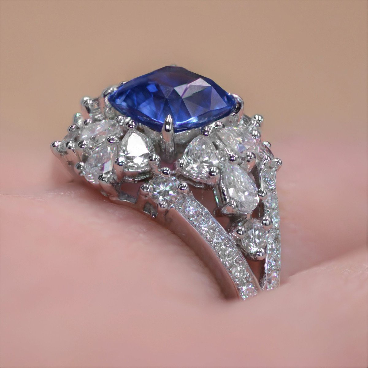Sapphire And Diamond Dome Ring-photo-4