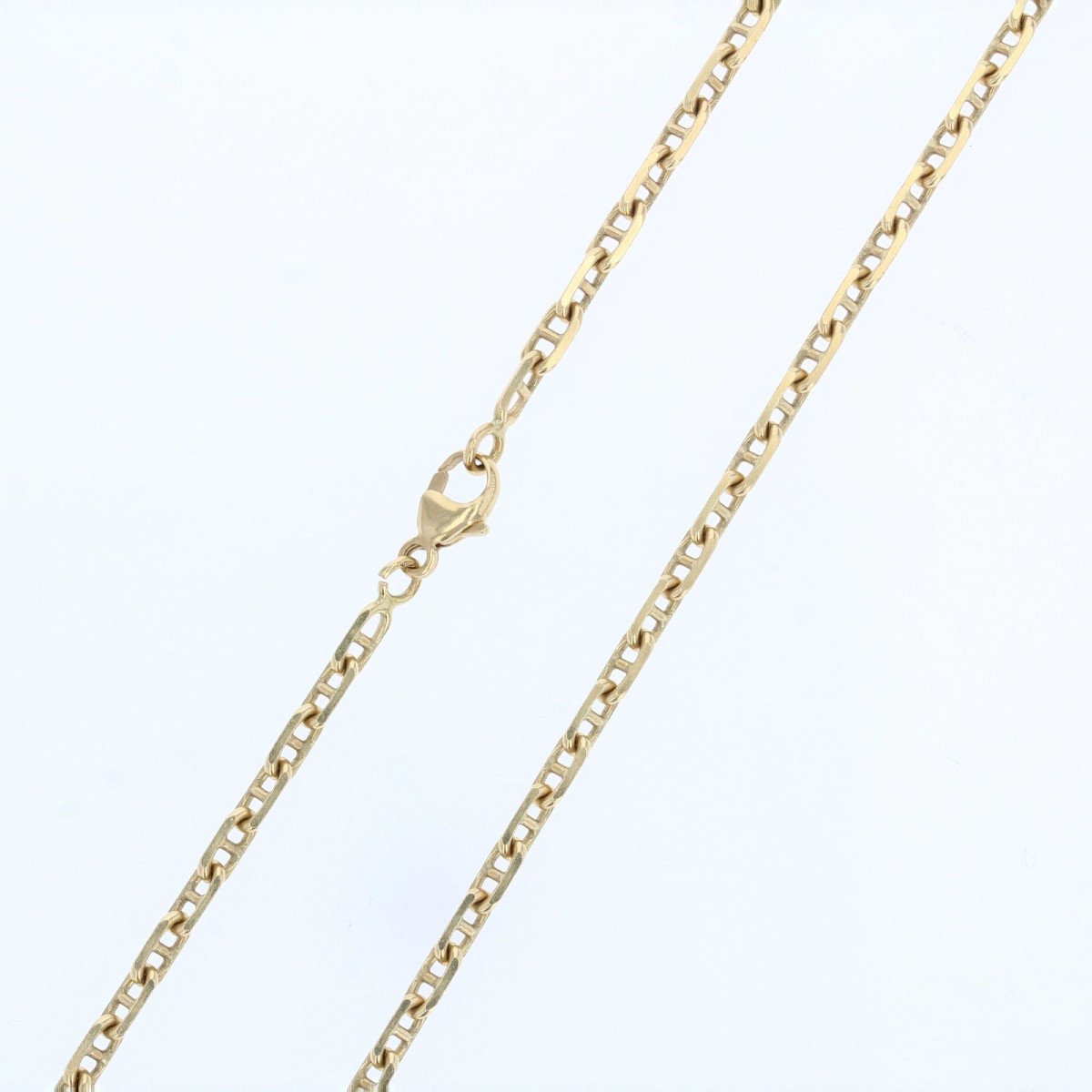 Chaine Or Jaune Maille Marine Limée-photo-4