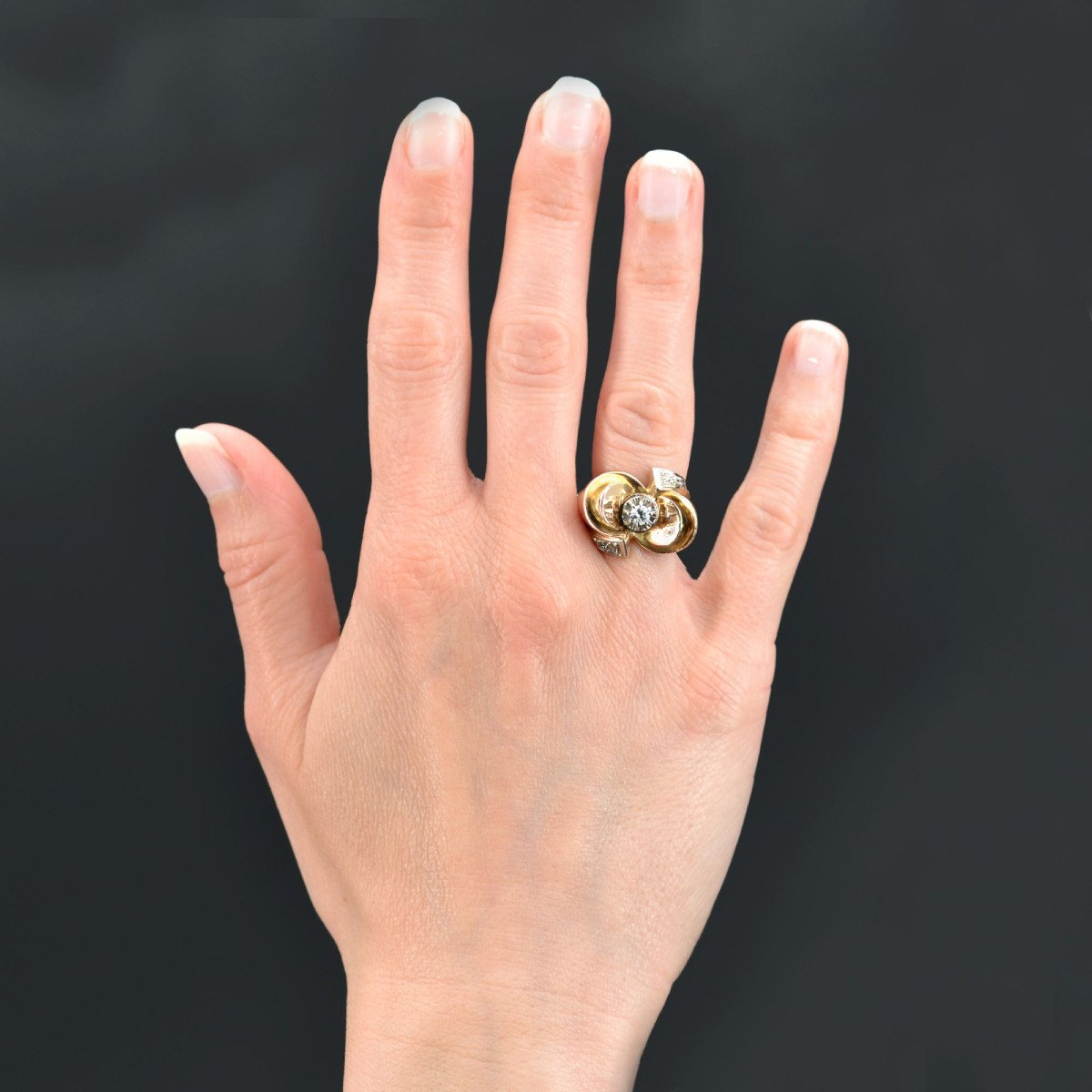 Retro Knot Diamond Ring-photo-2