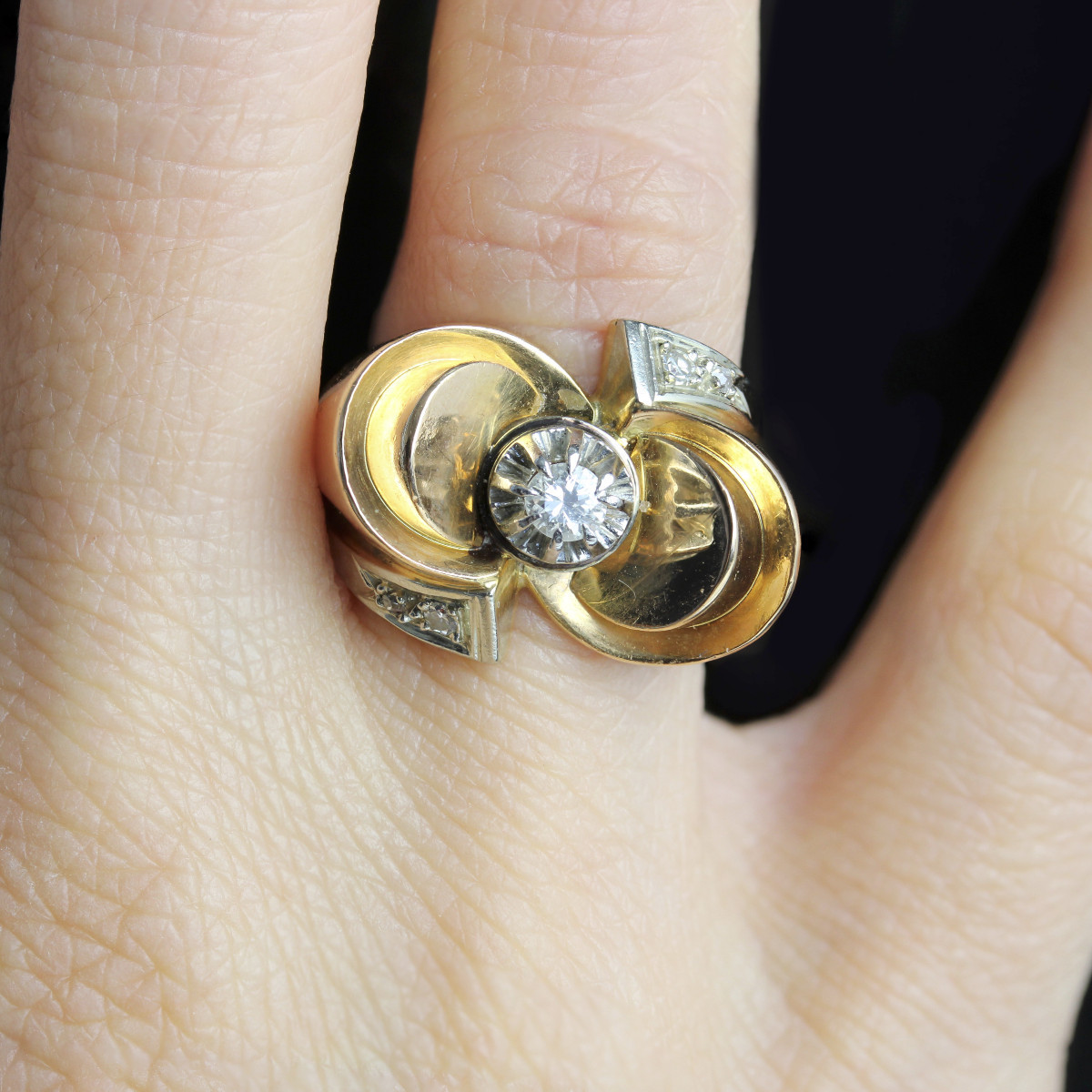 Retro Knot Diamond Ring-photo-2