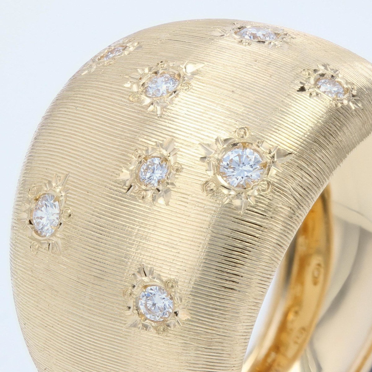 Bangle Ring Yellow Gold Diamonds Satin-photo-3