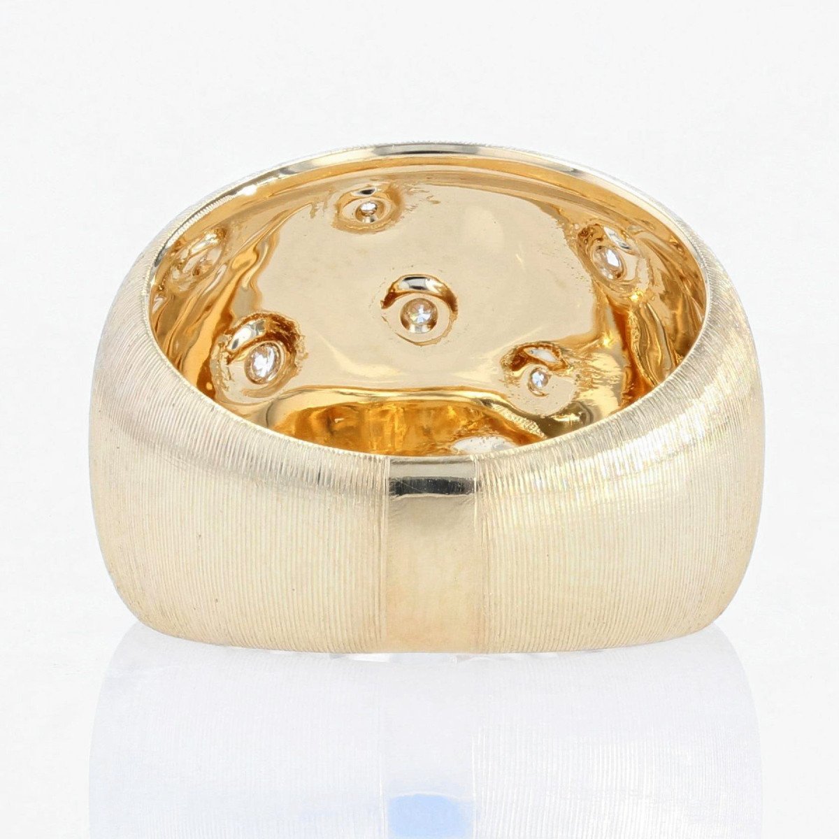 Bangle Ring Yellow Gold Diamonds Satin-photo-8