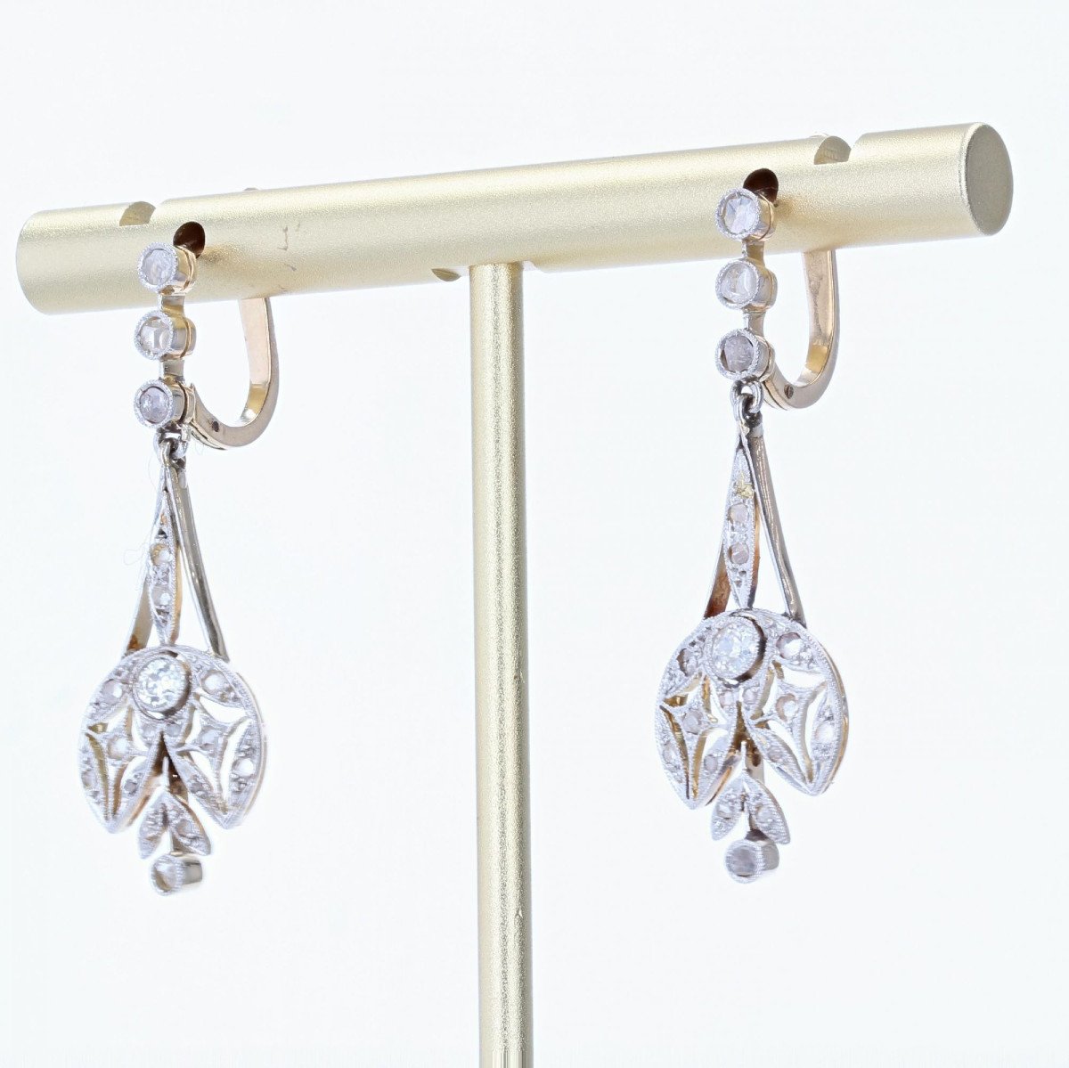 Belle Epoque Antique Diamond Earrings-photo-3