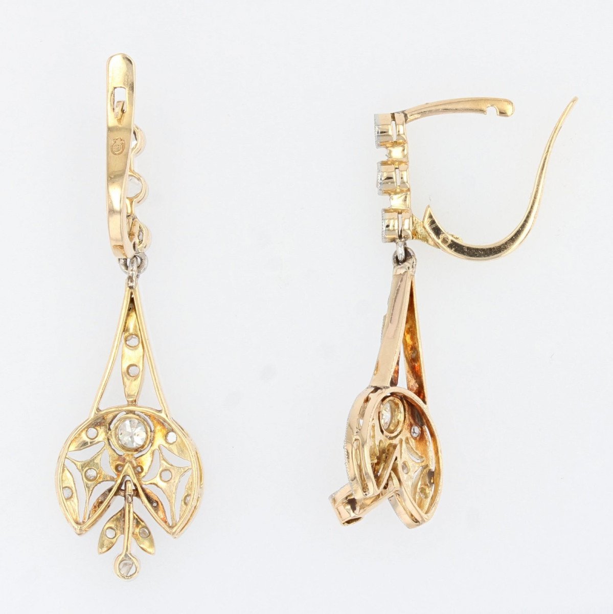 Belle Epoque Antique Diamond Earrings-photo-4