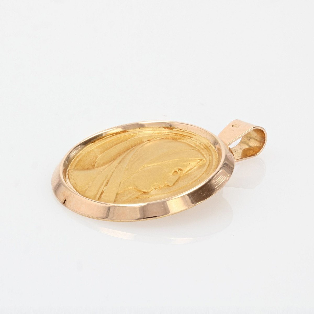 Médaille Or Jaune Et Rose Vierge Marie Auréolée-photo-3