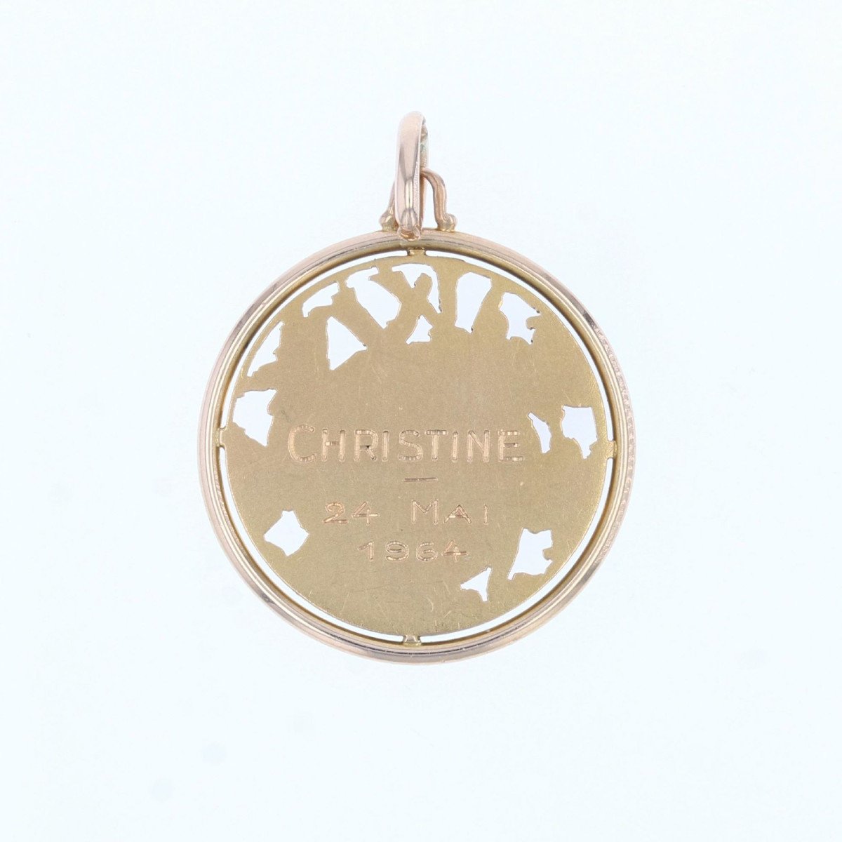 Médaille Vierge Auréolée Ajourée En Or Rose-photo-2