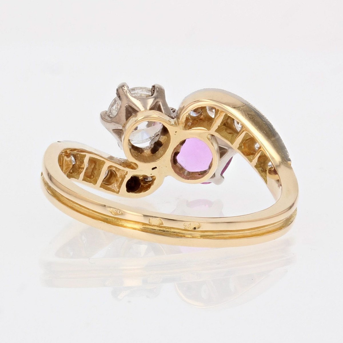Pink Sapphire And Diamonds Toi Et Moi Ring-photo-6