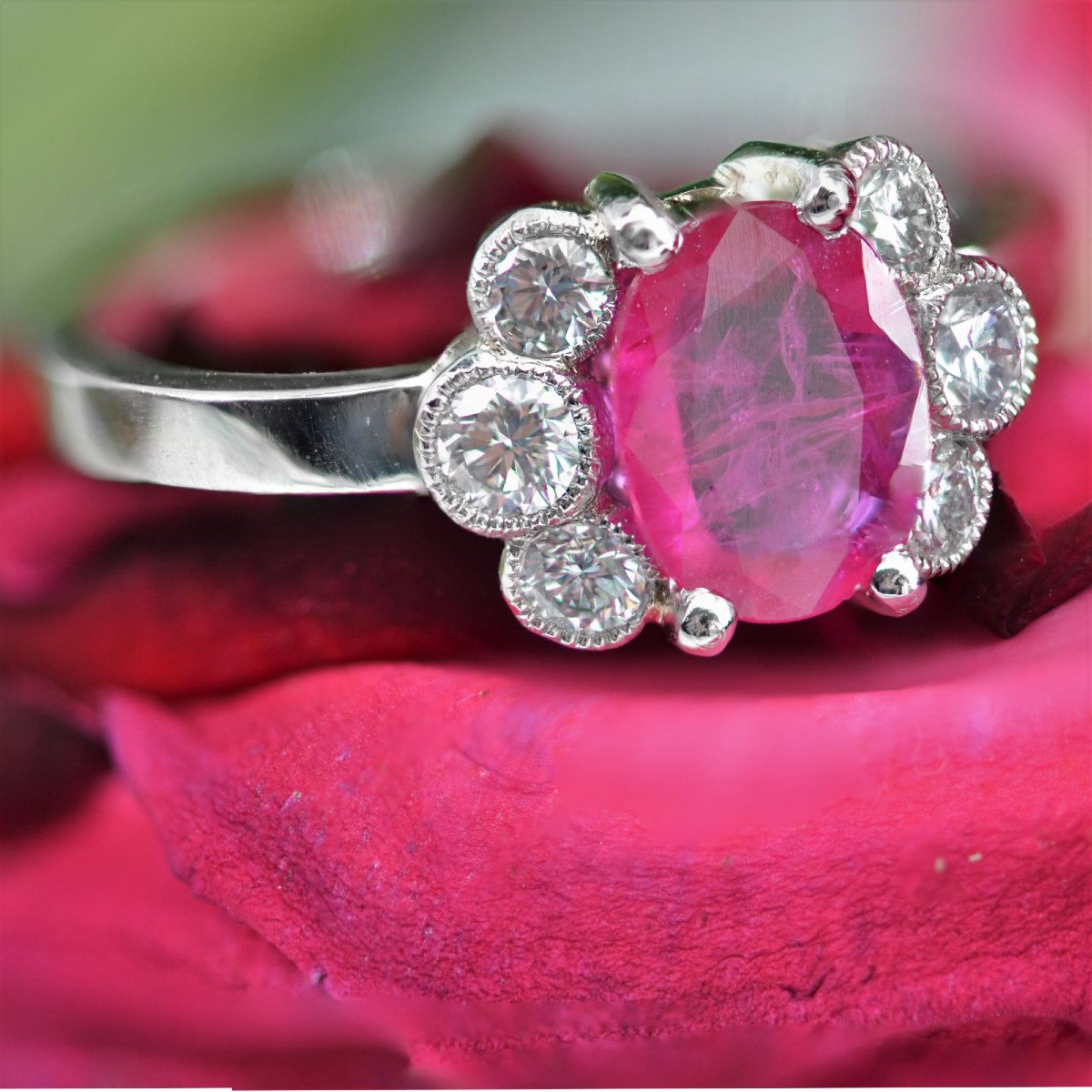 Bague De Fiançailles Rubis Et Diamants-photo-4