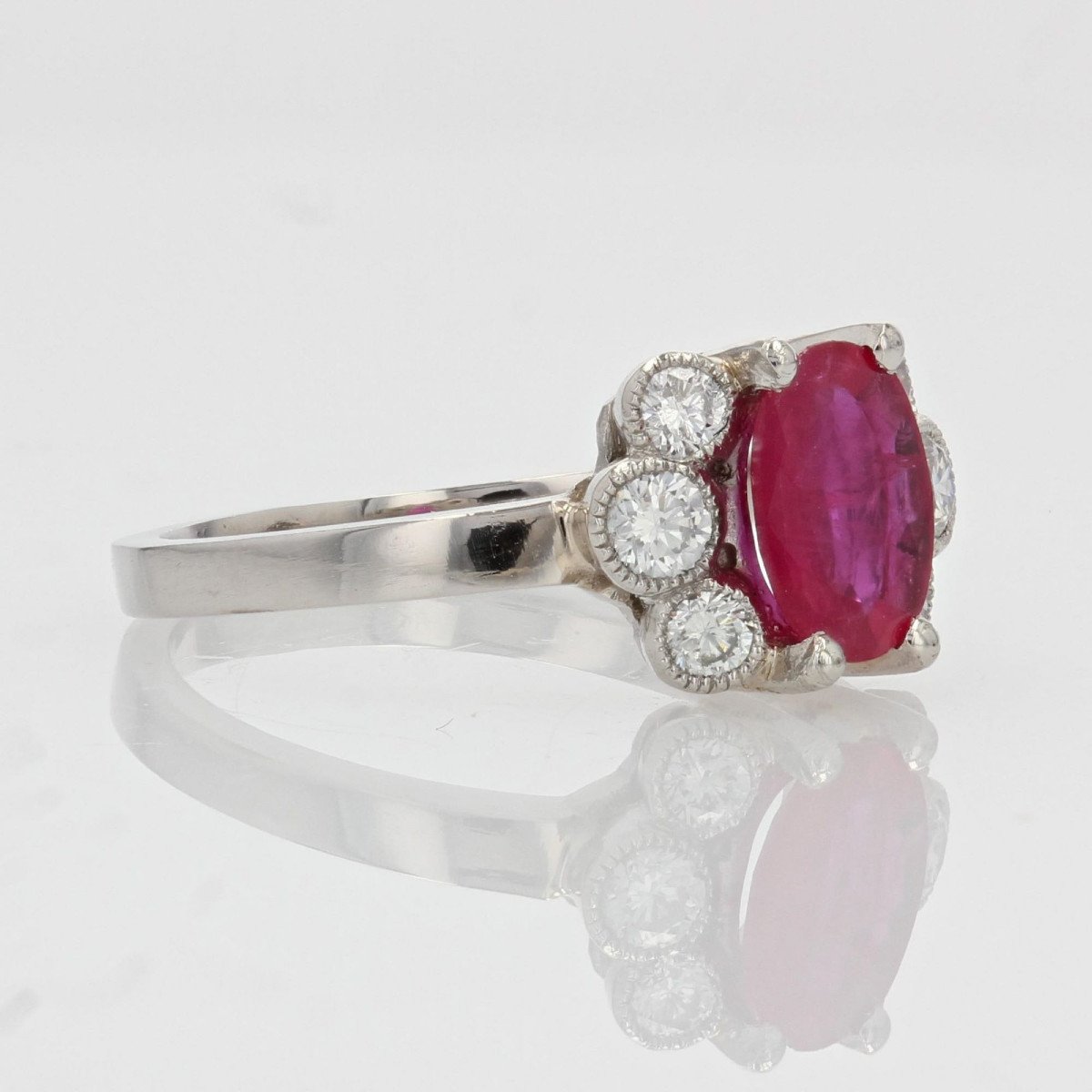 Bague De Fiançailles Rubis Et Diamants-photo-5