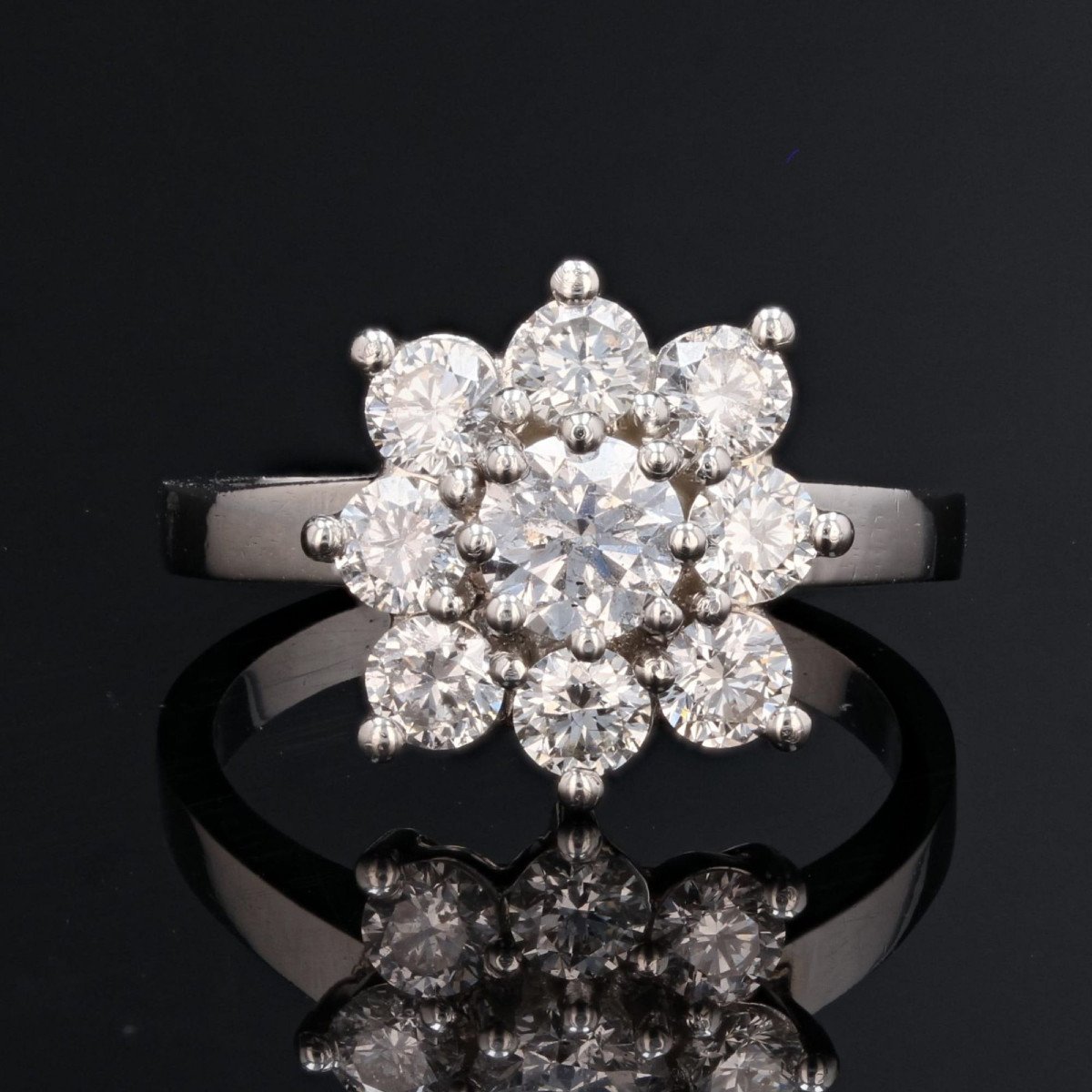 Bague Diamants Marguerite Carrée-photo-3