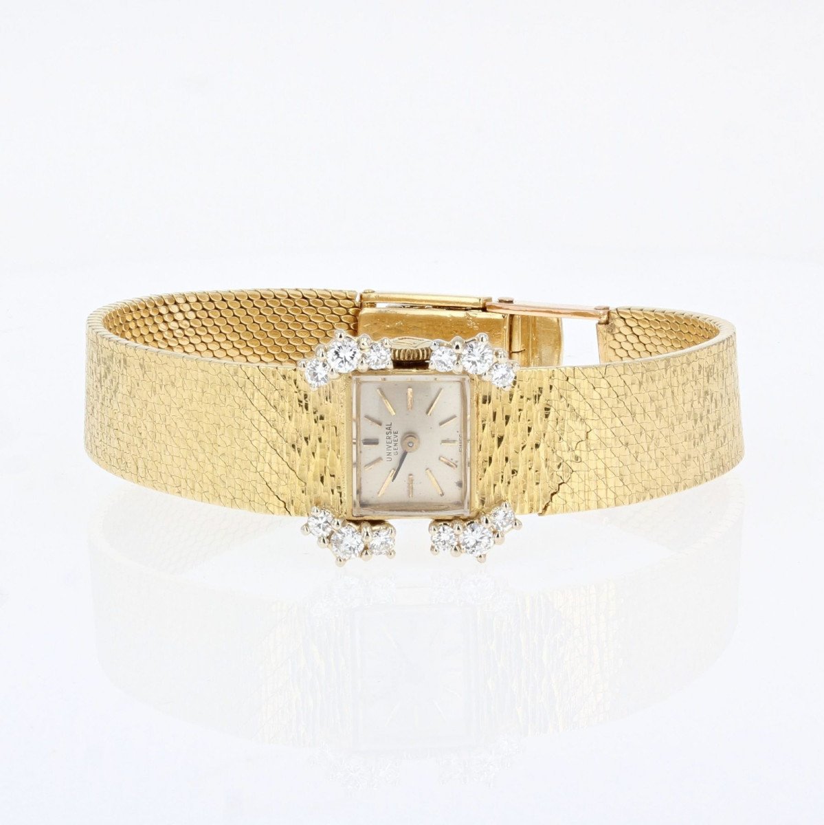 Montre De Dame En Diamants Et Or Jaune-photo-3