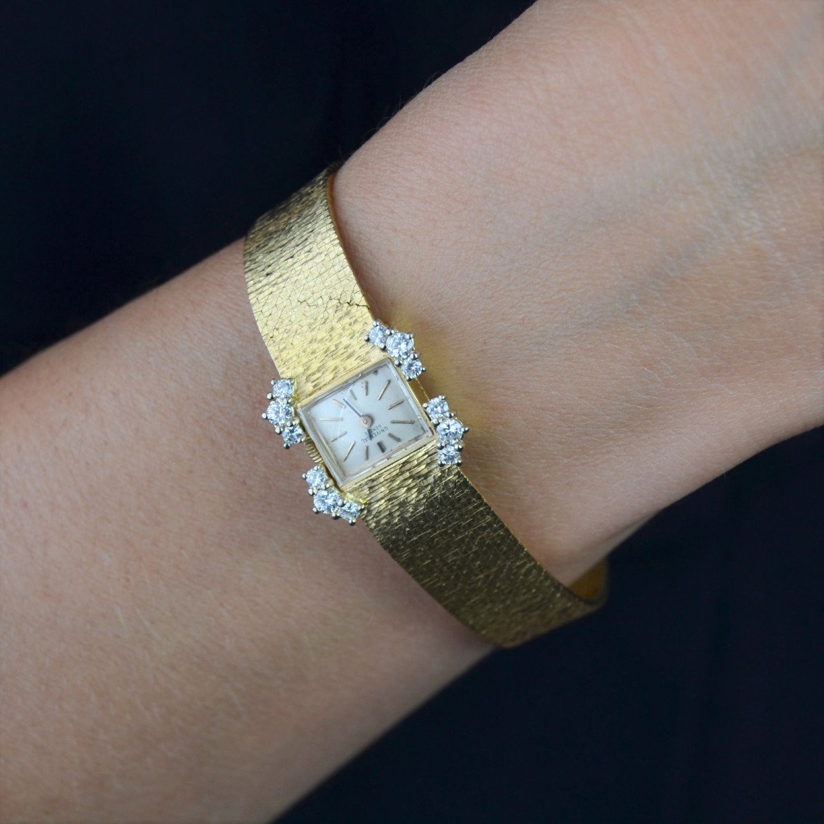 Montre De Dame En Diamants Et Or Jaune-photo-3