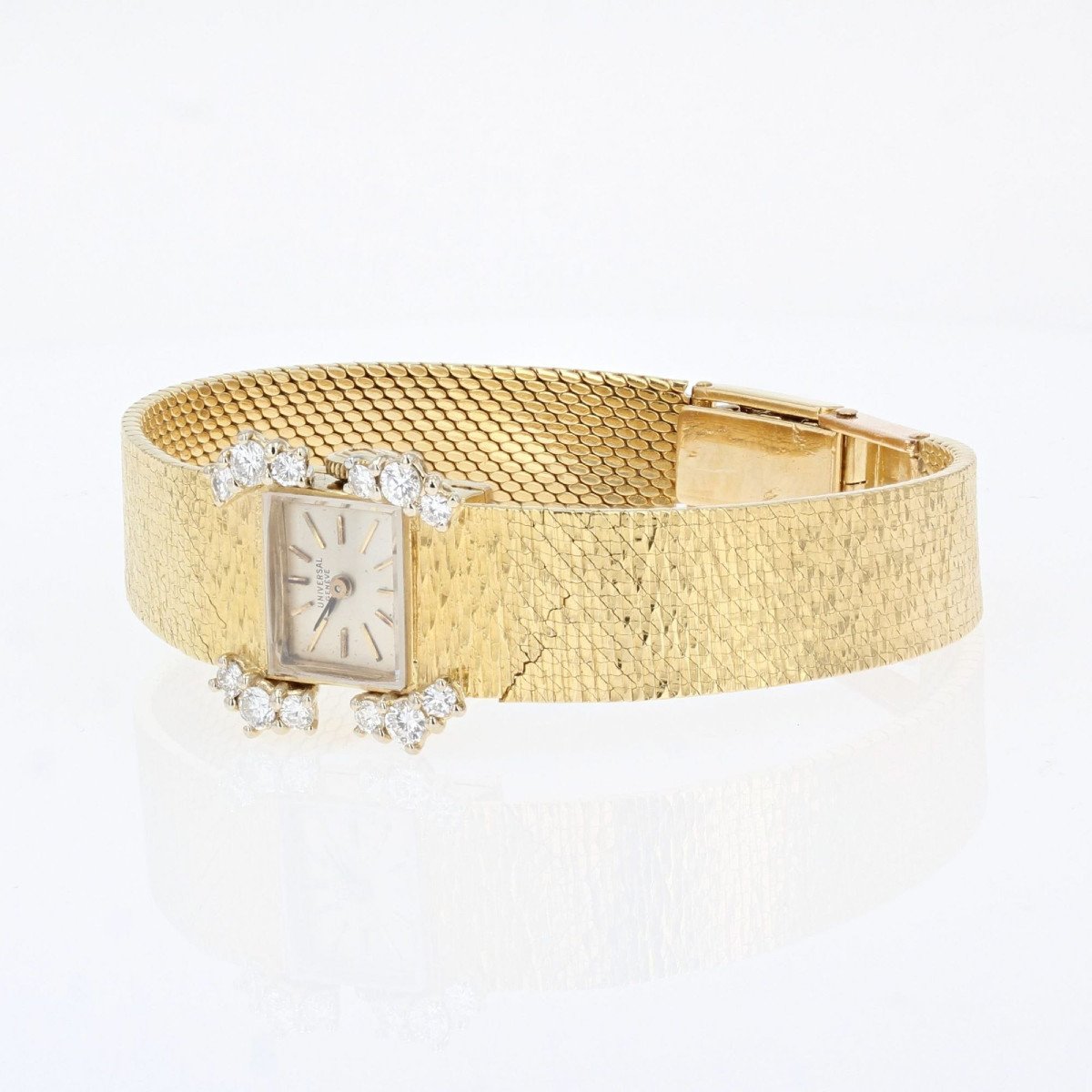 Montre De Dame En Diamants Et Or Jaune-photo-5