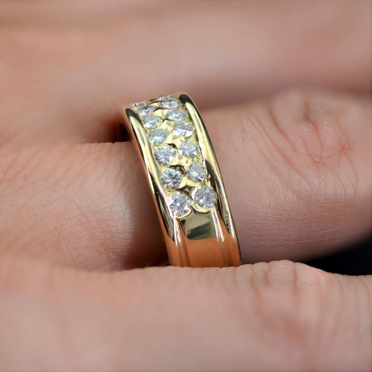Alliance Large En Or Et Diamants-photo-6