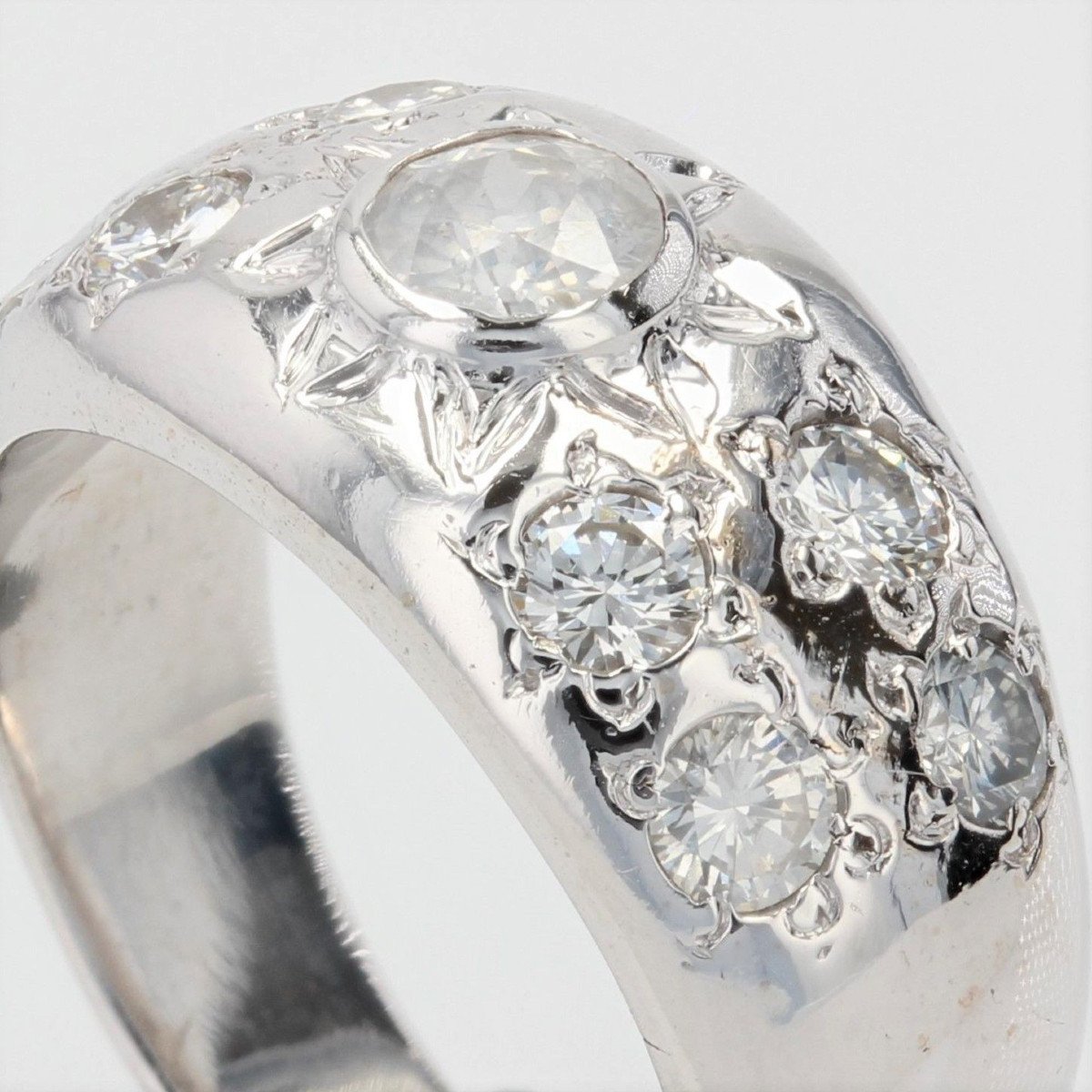 White Gold Diamond Bangle Ring-photo-5