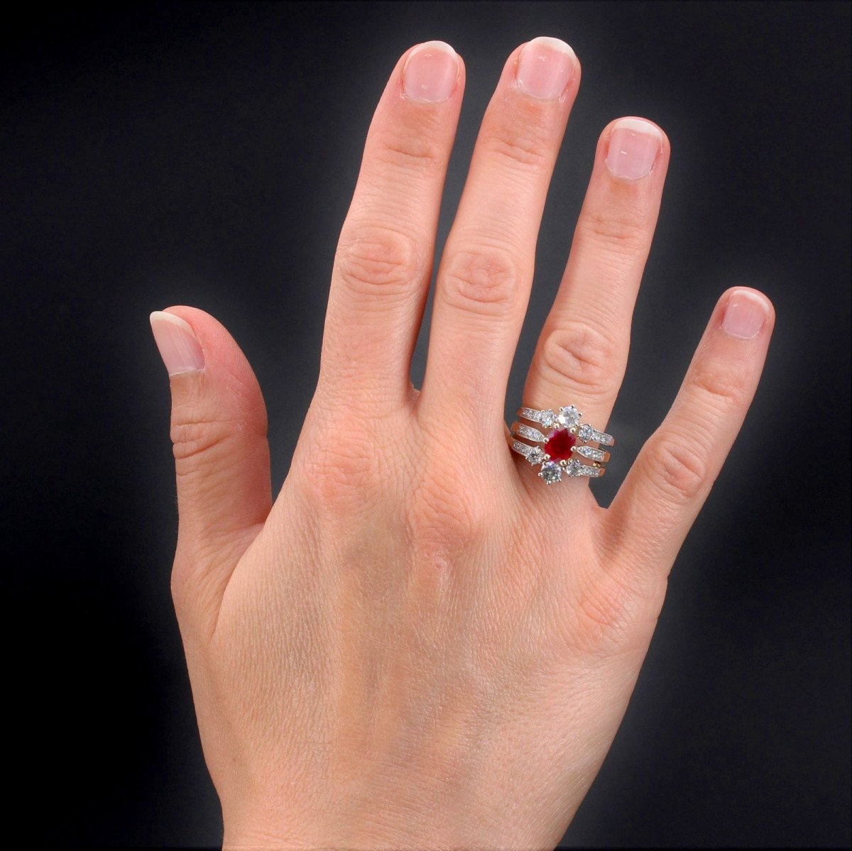 Ring Ruby Diamonds 3 Rings-photo-2