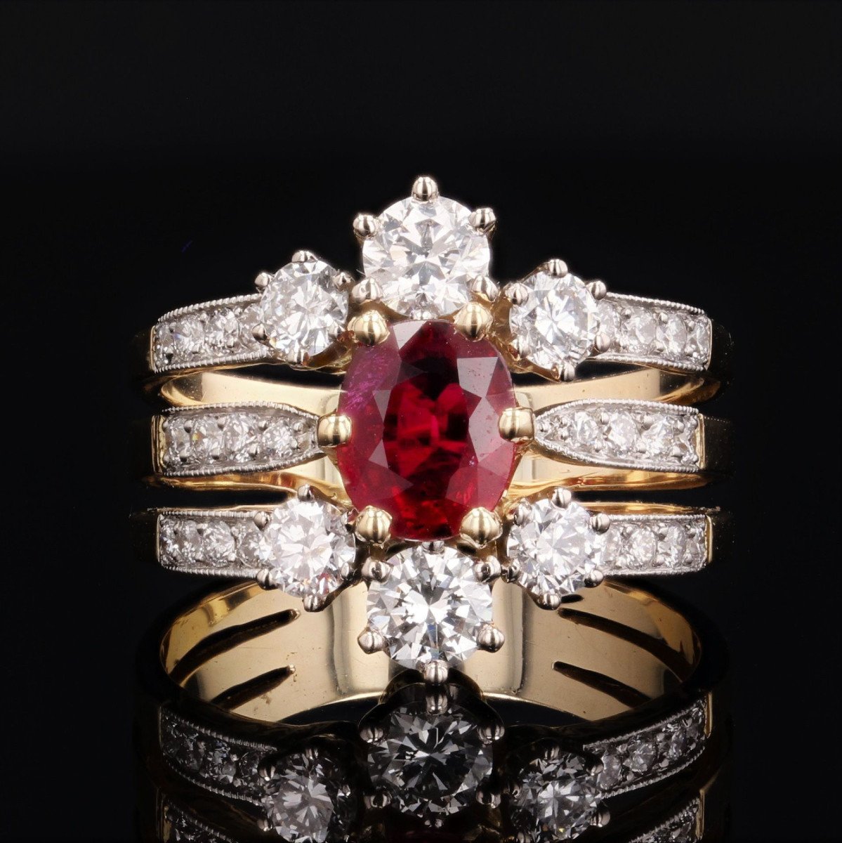 Ring Ruby Diamonds 3 Rings-photo-3