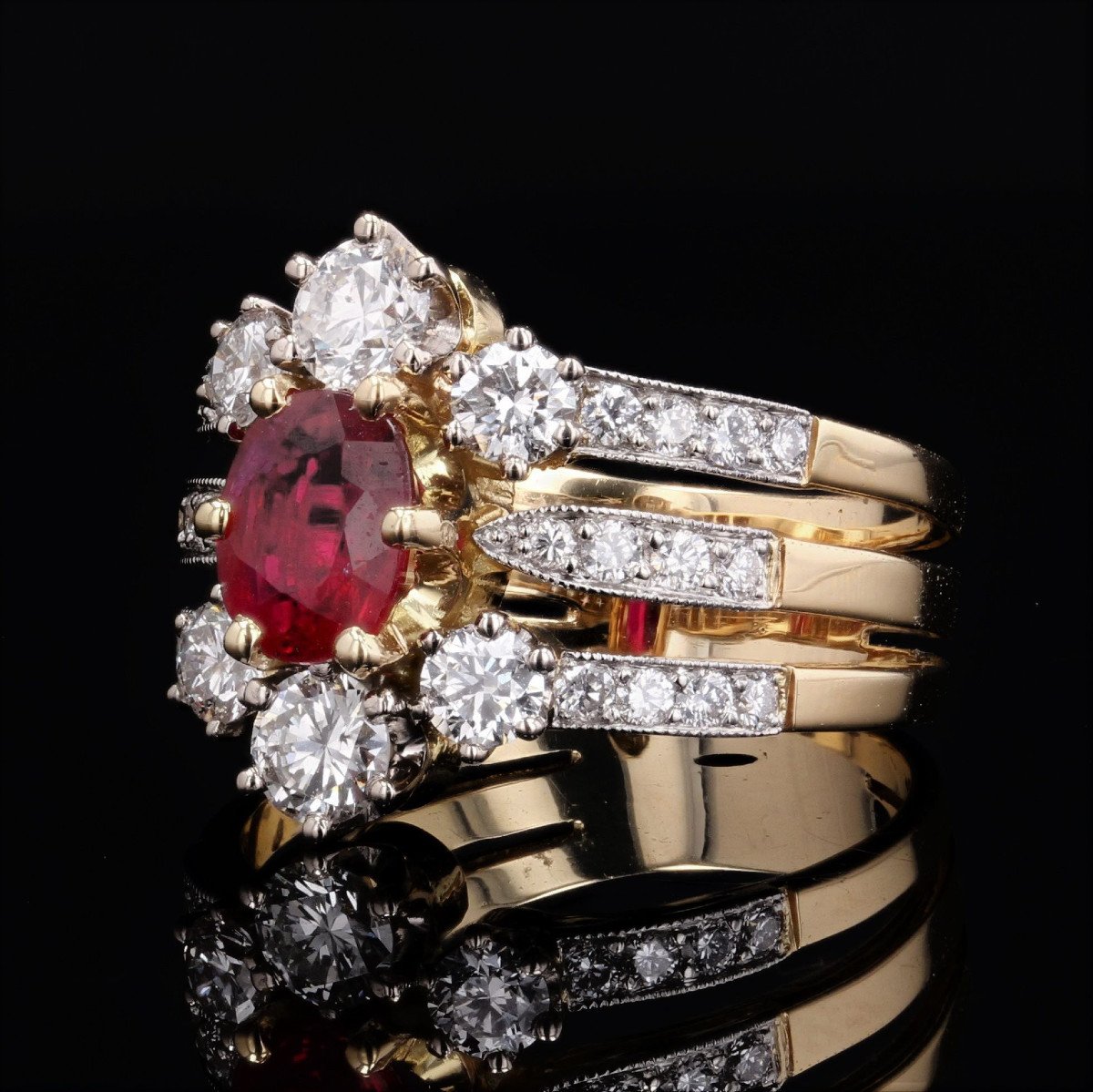 Ring Ruby Diamonds 3 Rings-photo-1