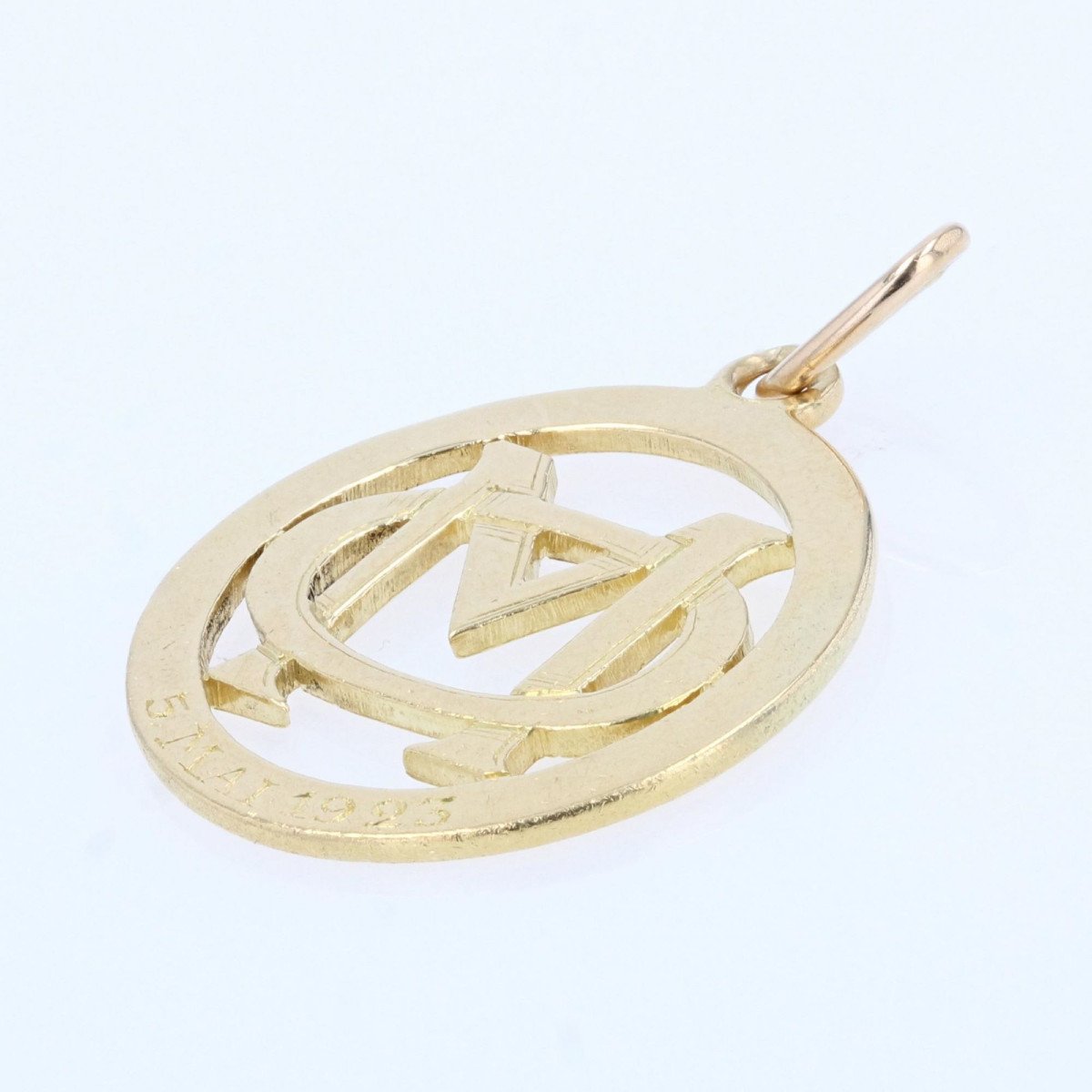 Yellow Gold Initials Pendant-photo-3