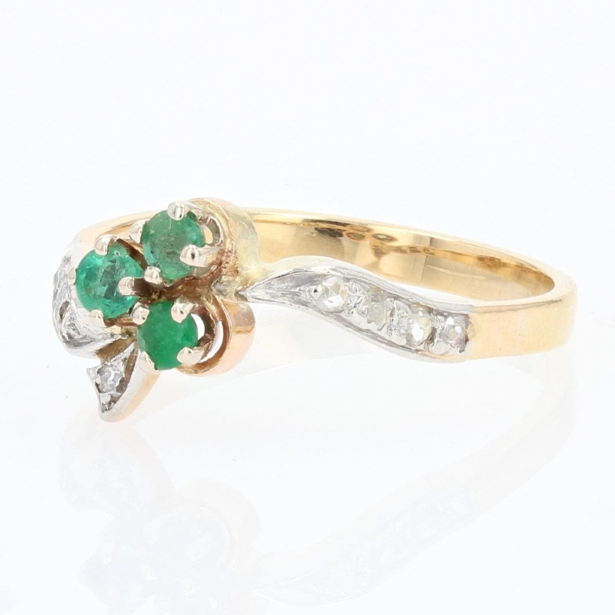 Old Emerald Clover Ring-photo-3