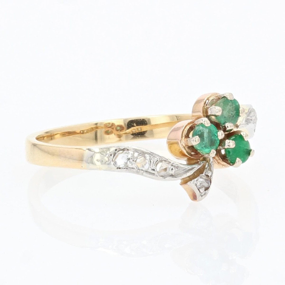 Old Emerald Clover Ring-photo-5