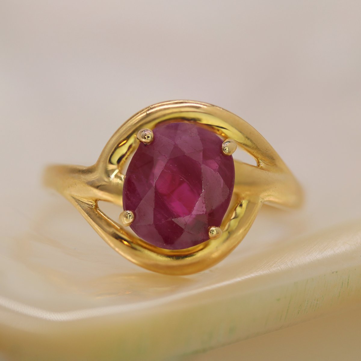 Bague En Rubis Et Or-photo-3