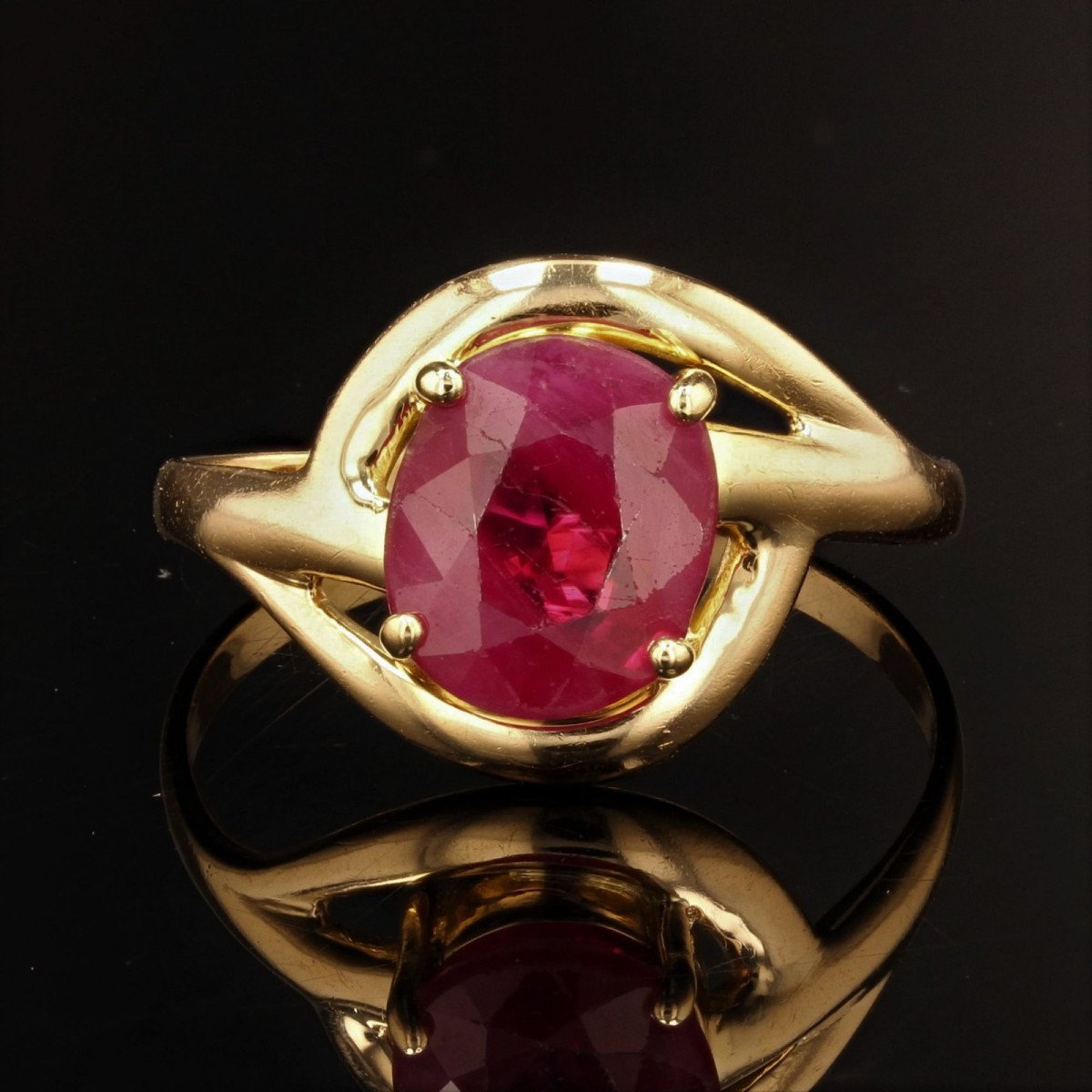 Bague En Rubis Et Or-photo-4
