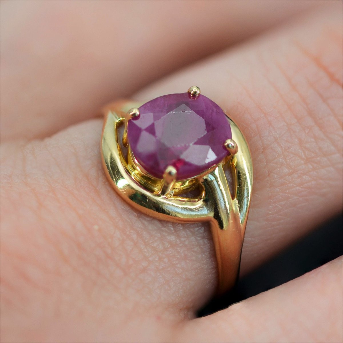 Bague En Rubis Et Or-photo-6
