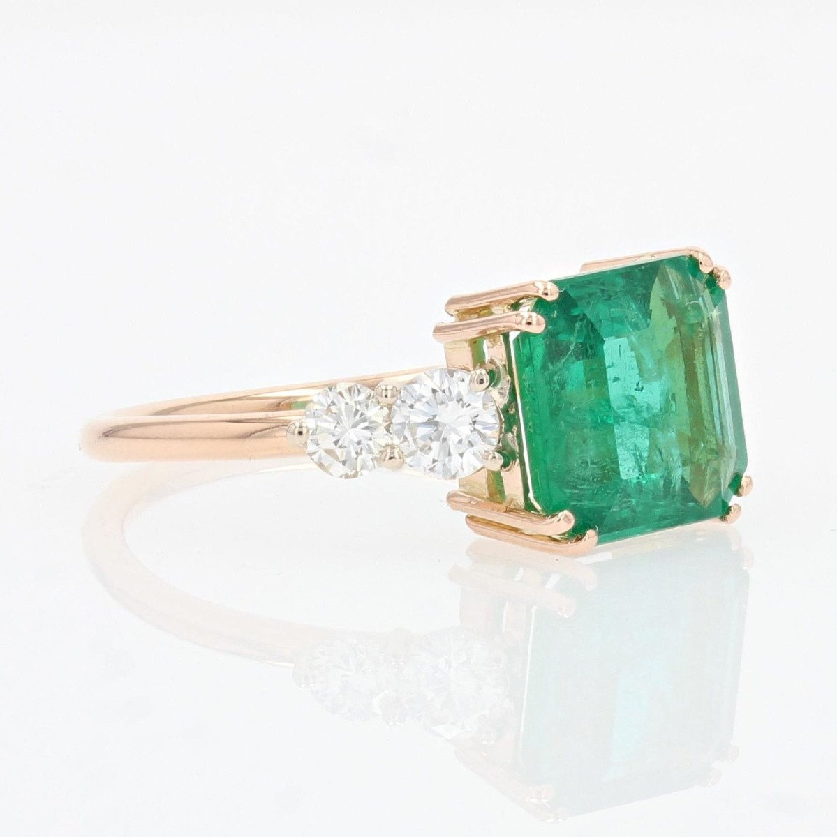 Emerald Ring And Rose Gold Diamonds-photo-5