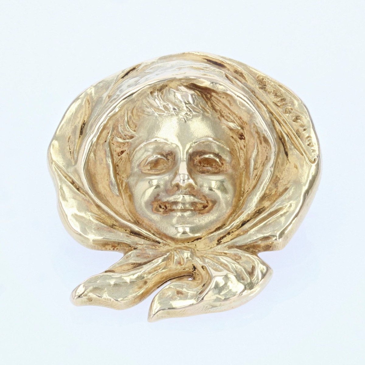 Old Gold Brooch Portait d'Enfant-photo-3