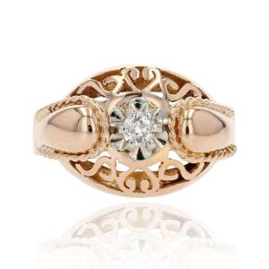 Old Vintage Diamond Gold Ring