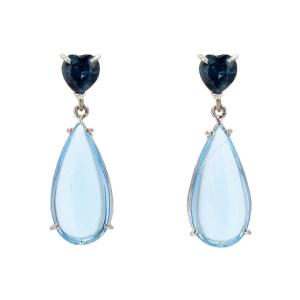 Sapphires And Aquamarines Earrings
