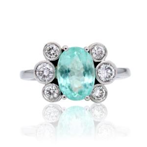Paraiba Tourmaline And Diamonds Ring