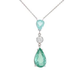 Pendentif Tourmalines Paraiba Et Diamant