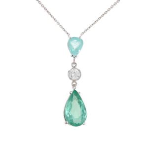 Paraiba Tourmalines And Diamond Pendant