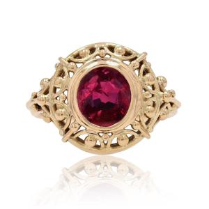 Old Natural Ruby And Yellow Gold Ring