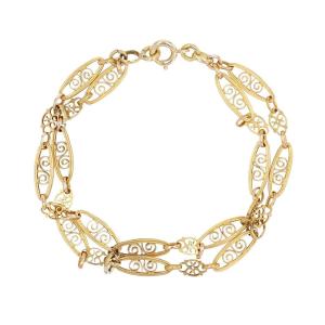 Antique Gold Double Row Filigree Bracelet