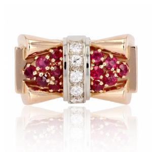 Diamond And Ruby Tank Ring