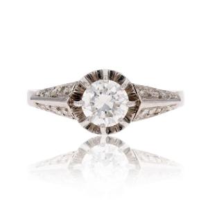 Old Accompanied Diamond Solitaire Ring