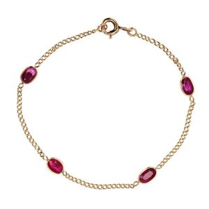 Ruby Bracelet And Gold Chain